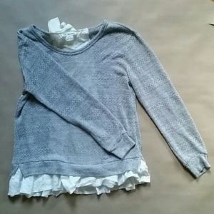Anthropologie Gray Tie Sweater